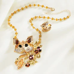 Crystal Fox Necklace