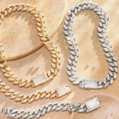 Crystal Link Necklace, Earring and Bracelet Set