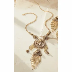 Crystal Thread Drop Long Necklace & Earrings - Buy Both and Save