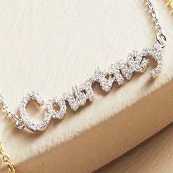 Cubic Zirconia Name Pendant