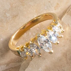 Cubic Zirconia or Faux-Pearl Ring