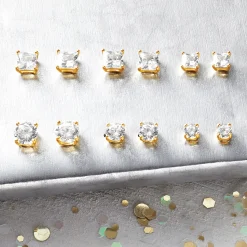 Cubic Zirconia 6-Pair Earring Set
