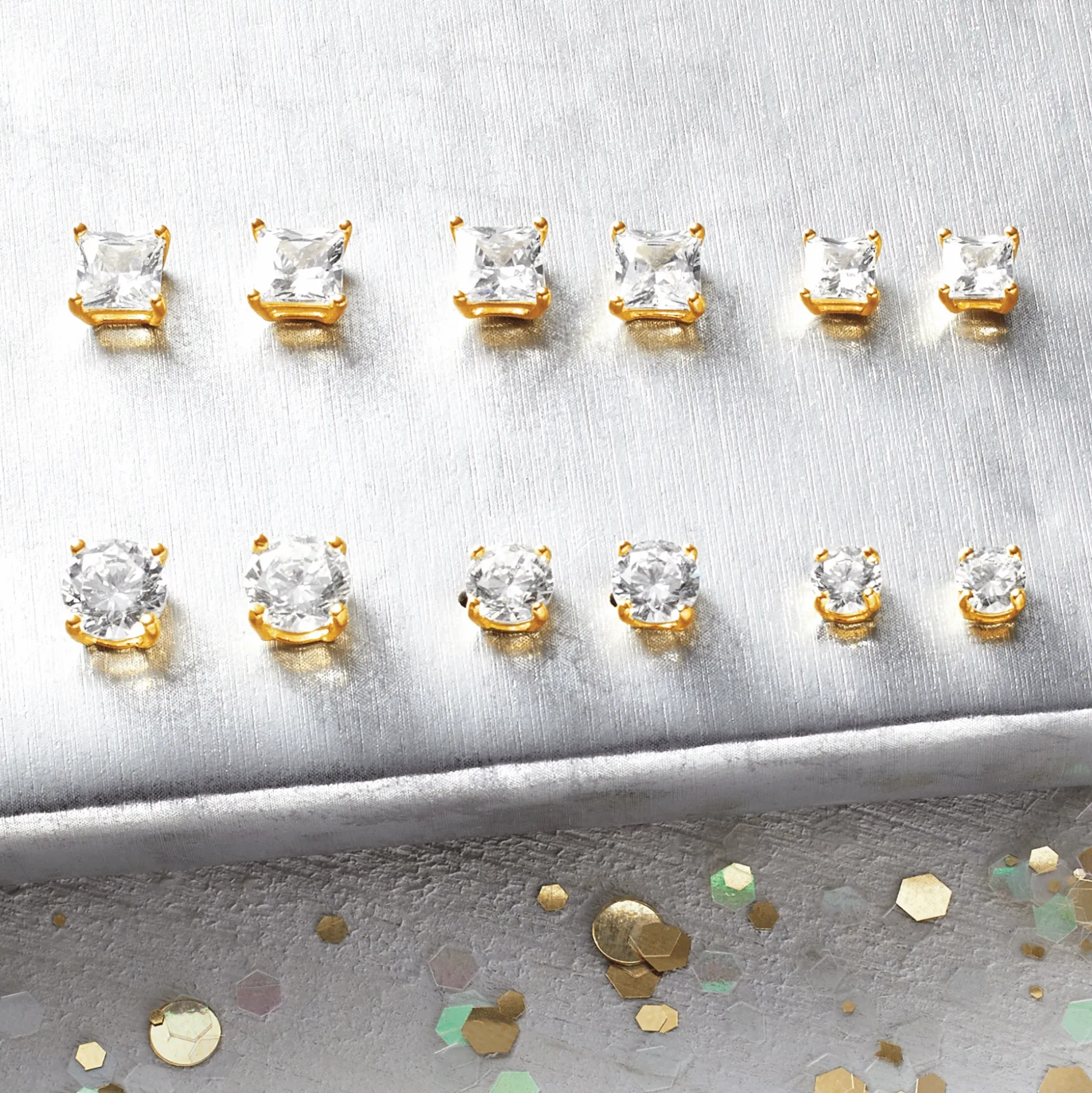 Cubic Zirconia 6-Pair Earring Set