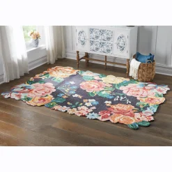 Cutout Floral Hand-Hooked Rug - 5' x 8'