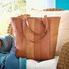 Deco Stitched Metal-Studded Tote