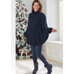 Denise Cable Poncho Sweater
