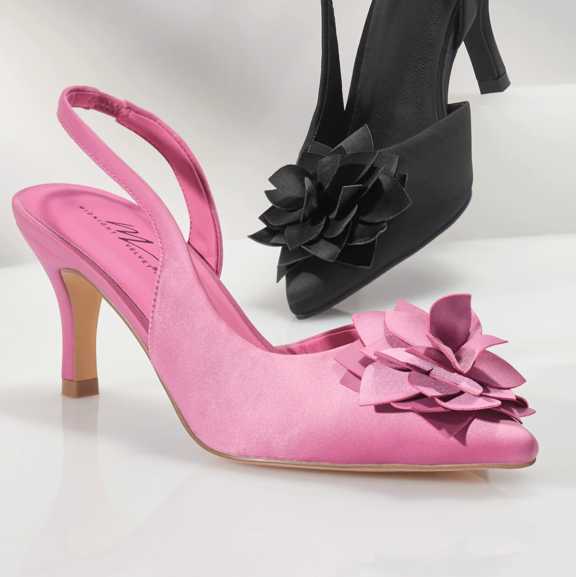 3-D Floral Slingback