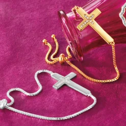 Diamond Cross Adjustable Bracelet