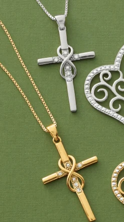 Diamond Cross Eternity Pendant