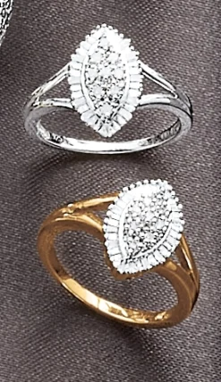 Diamond Marquise Cluster Ring