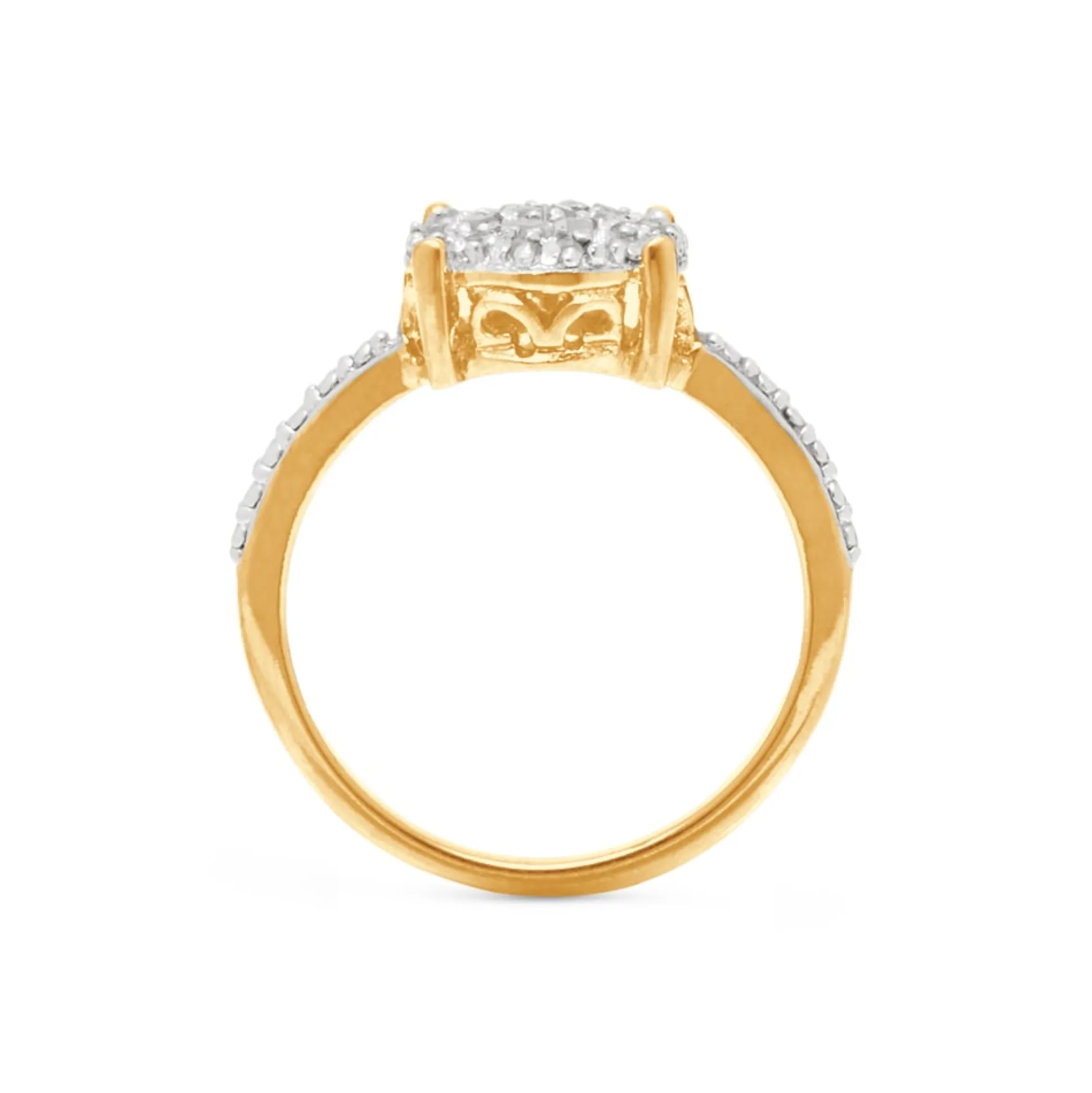 Diamond Round Cluster Ring