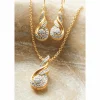 Diamond Swirl Necklace and Earring Set
