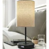 Dimmable Clock USB Charging Touch Table Lamp