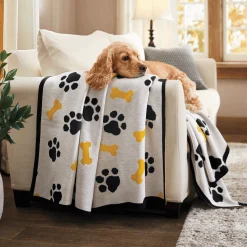 Dog Paws and Bones Throw