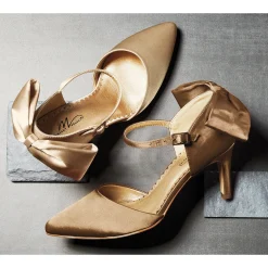 D'Orsay Bow Pump for Women with Memory Foam and 3" Heel