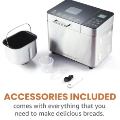 Elite Gourmet 2-lb. Stainless Steel Digital Bread Maker