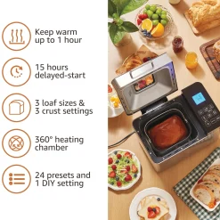 Elite Gourmet 2-lb. Stainless Steel Digital Bread Maker