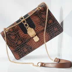 Embellished Croco Envelope Bag