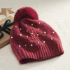 Embellished Knit Beanie with Pom