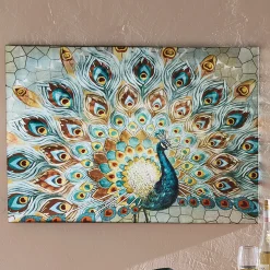 Embellished Peacock Wall Art