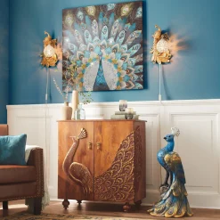 Embellished Peacock Wall Art