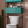 Embossed Floral Over-the-Toilet Bathroom Space Saver