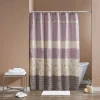 Embroidered Faux Silk Shower Curtain