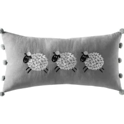 Embroidered 3 Little Sheep Pillow