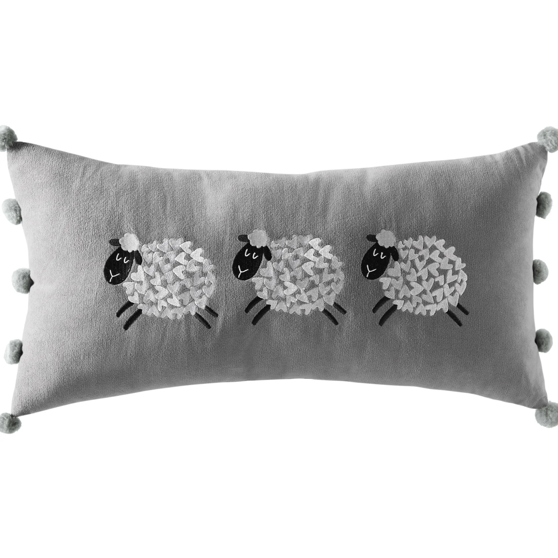 Embroidered 3 Little Sheep Pillow