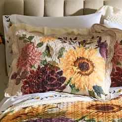 Embroidered Sunflower Hem Sheet Set