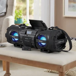 Emerson Bluetooth CD Boombox with LEDs & PA System