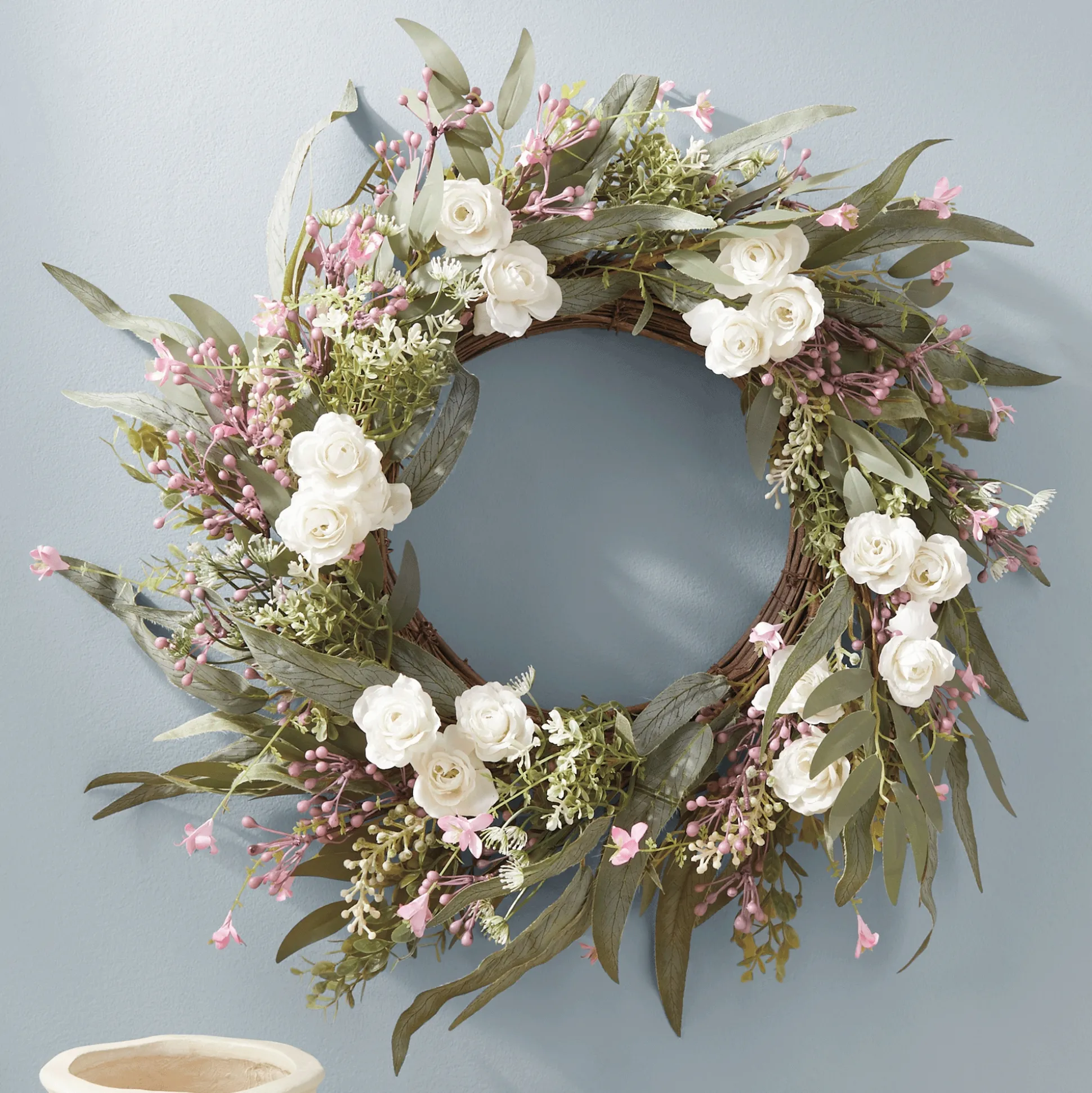Eucalyptus & Rose Wreath