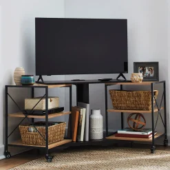 Expandable Rotatable Powered TV Stand