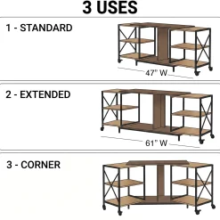 Expandable Rotatable Powered TV Stand