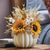Fall Harvest Pumpkin Sunflower Floral Arrangement