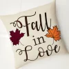 Fall in Love Embroidered Accent Pillow