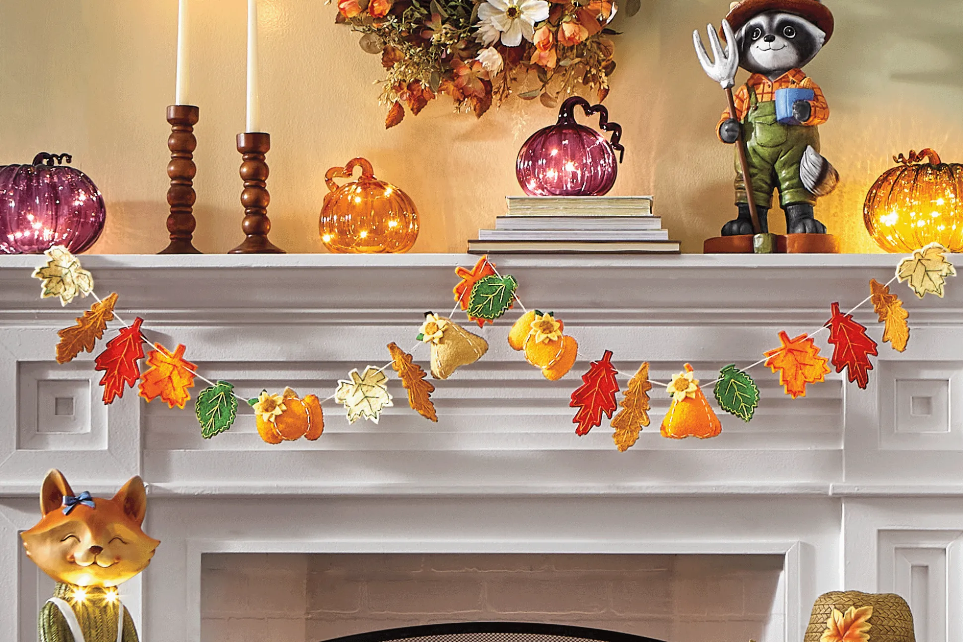 Fall Leaves and Pumpkins Novelty Garland