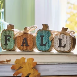 Fall Pumpkins Cable-Knit Sign