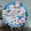Family Birds Plate with Stand