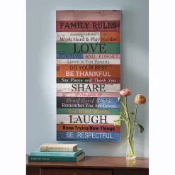 Family Rules Patchwork Wall Art