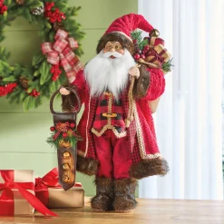 Farmhouse Animated Musical Santa Figurine