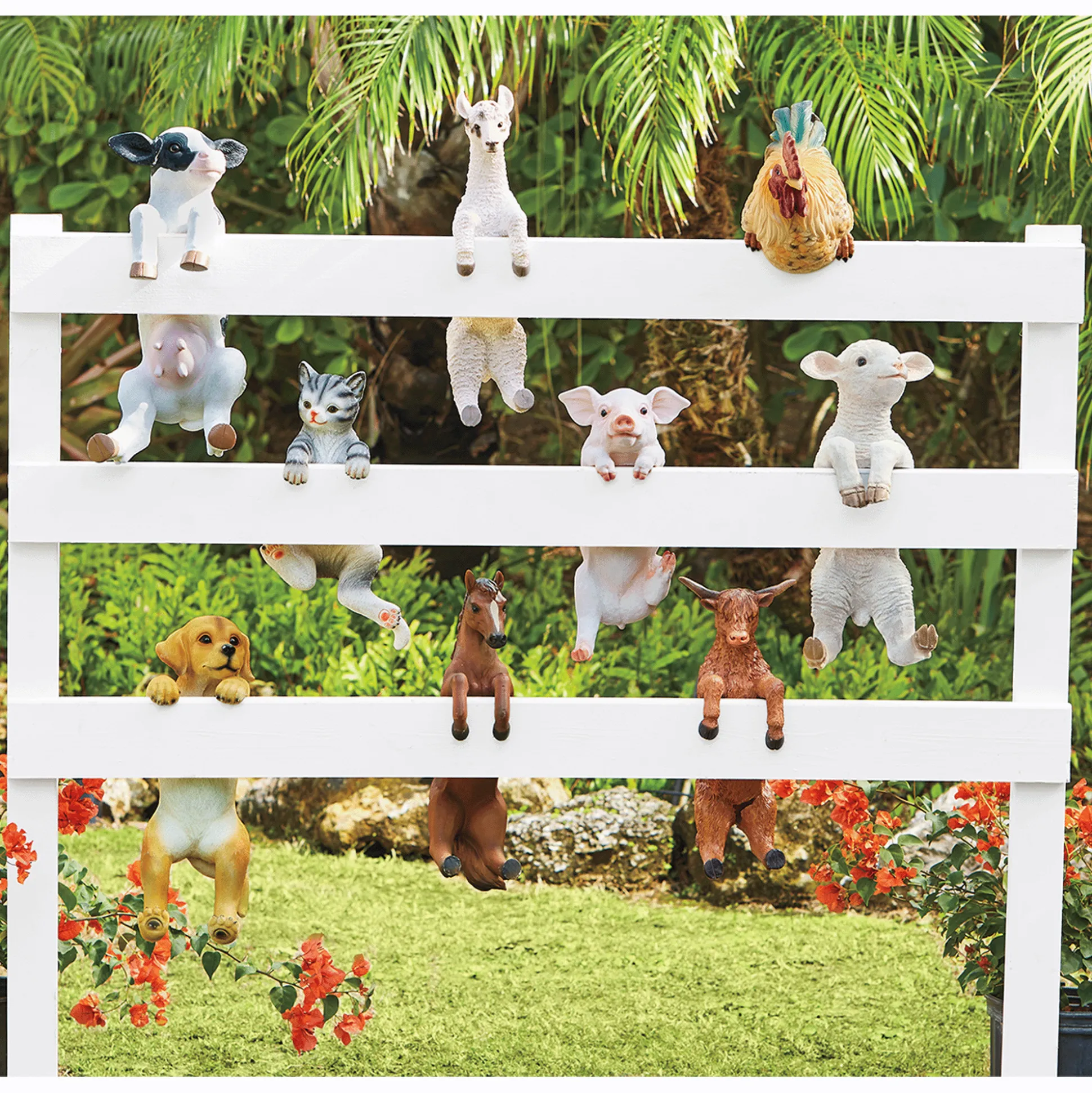 Farmhouse Peekaboo Animal Garden Statues