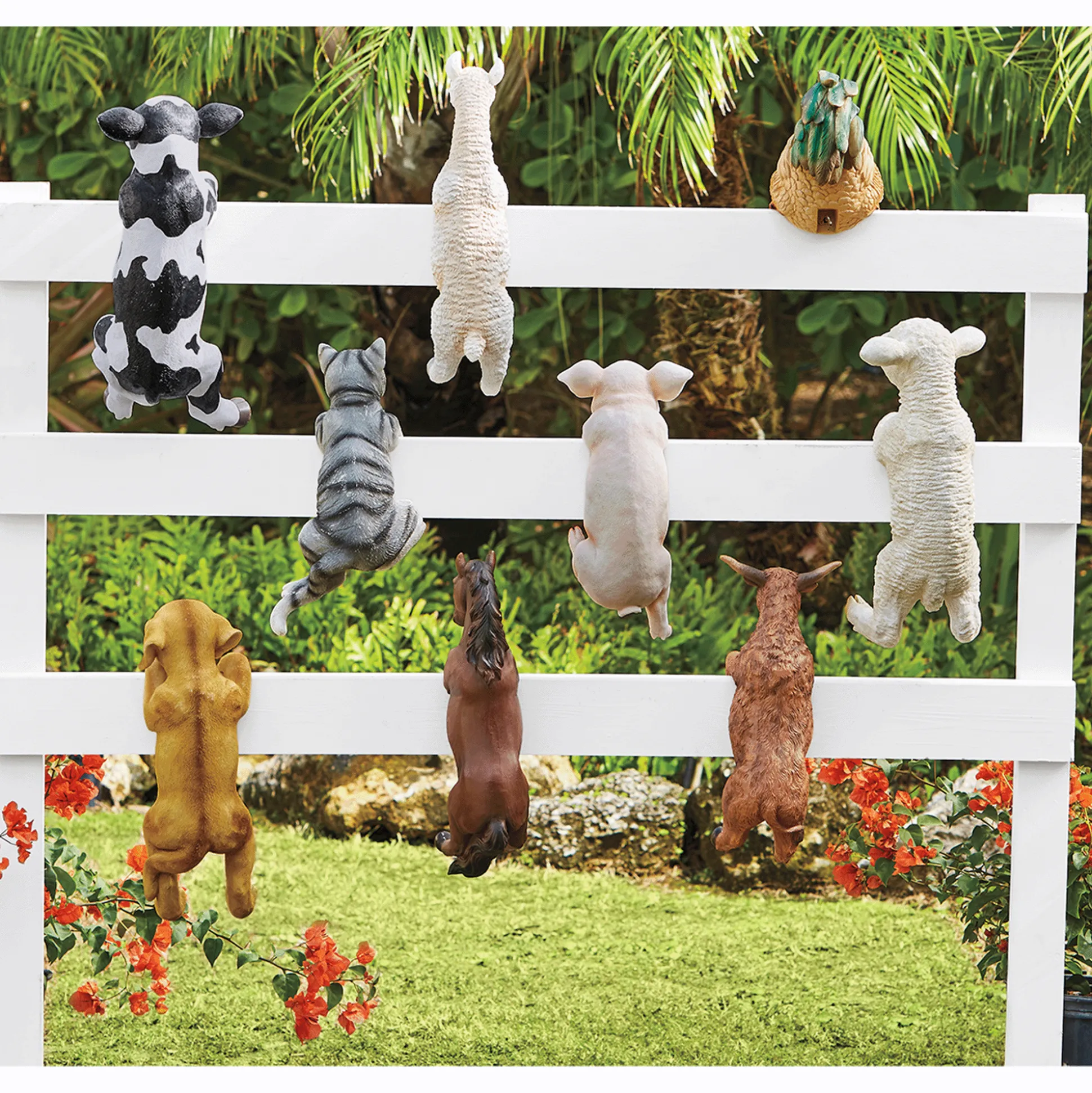 Farmhouse Peekaboo Animal Garden Statues
