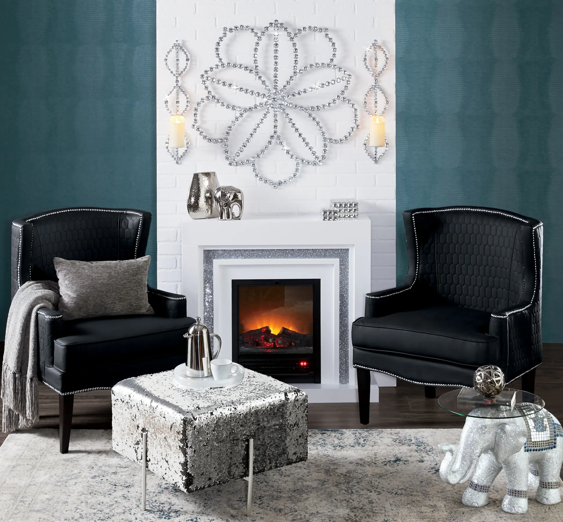 Faux-Crystal Floral Art
