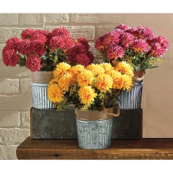 Faux Mums in Galvanized Pot - Buy All and Save
