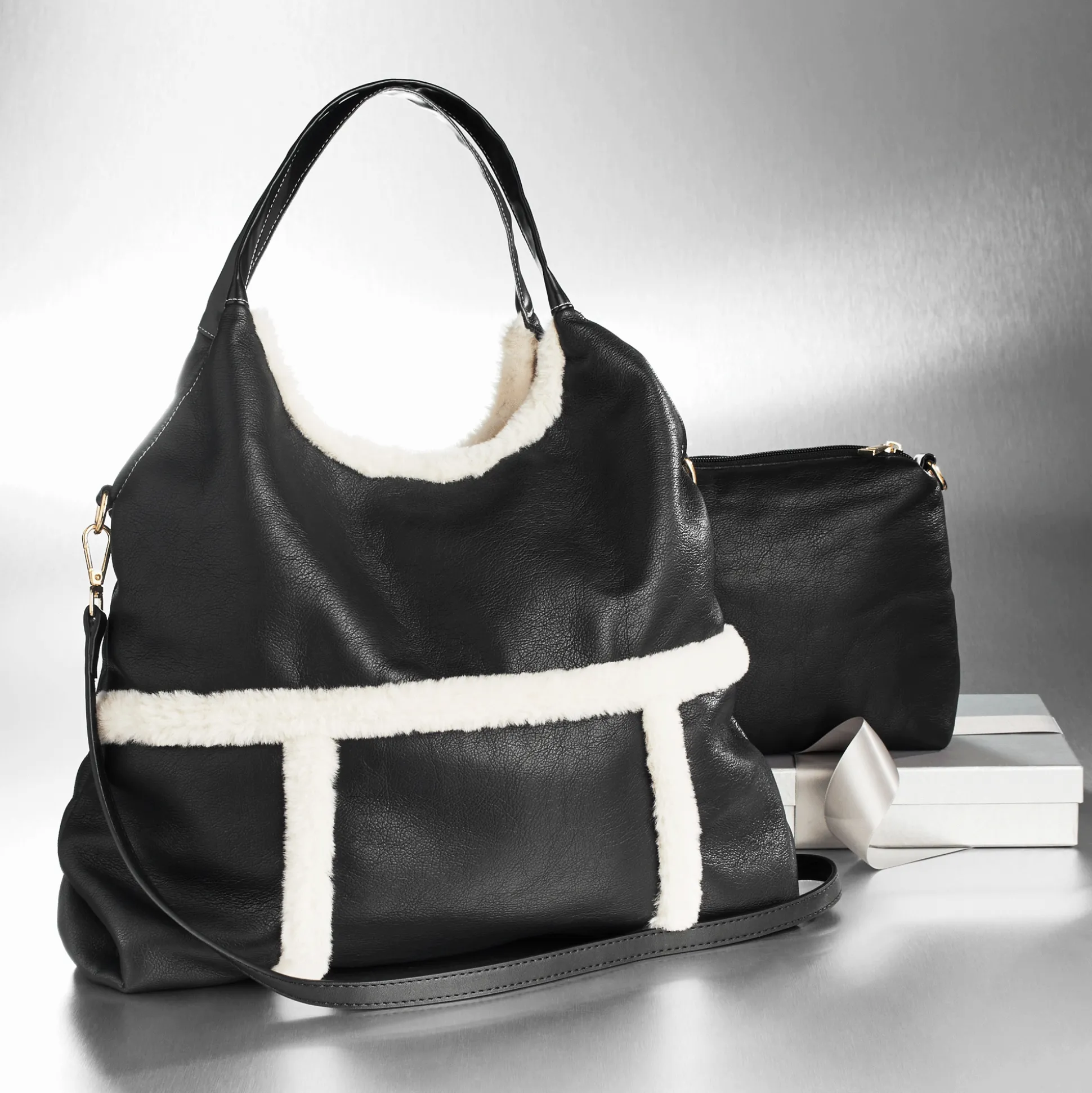 Faux-Shearling Tote