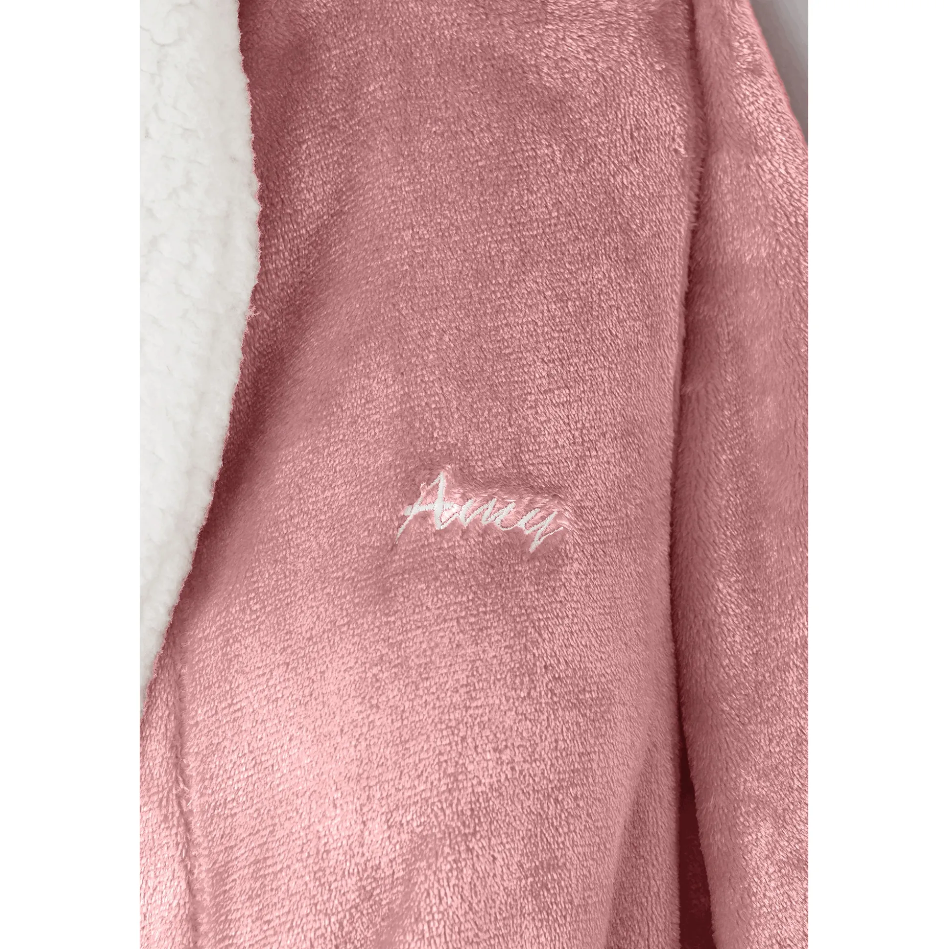 Faux-Sherpa Trim Unisex Robe