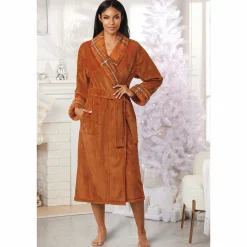 Faux-Sherpa Trim Unisex Robe