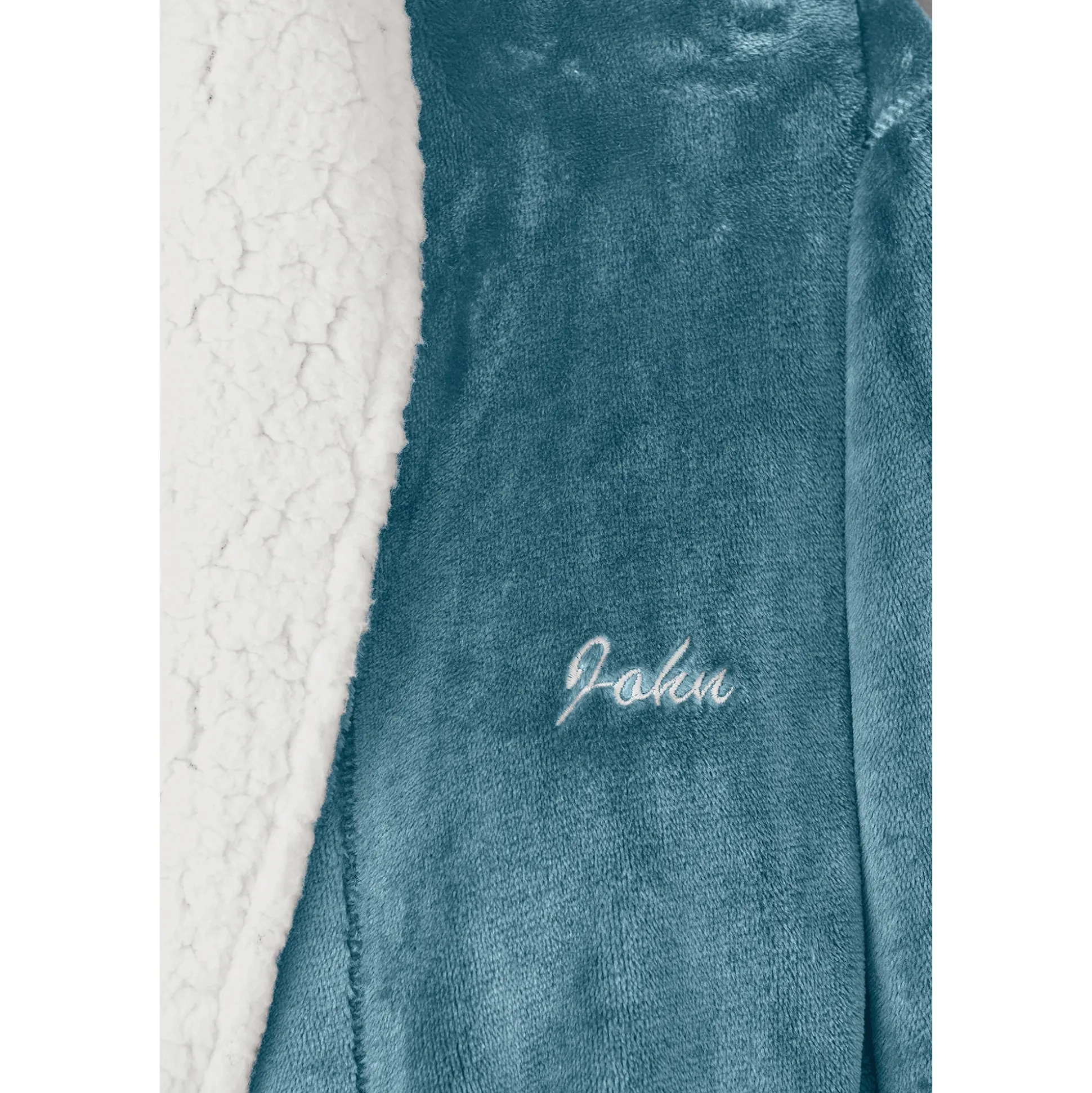 Faux-Sherpa Trim Unisex Robe