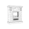 Faux-Stone Electric Fireplace, Rustic